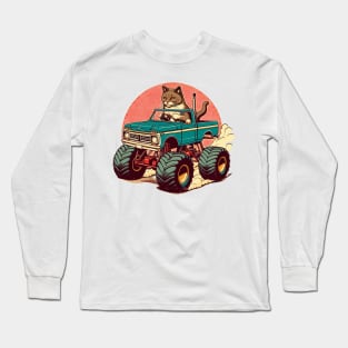 Cat Driving A Monster Truck Long Sleeve T-Shirt